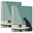 thumbnail image 1 of FORMRS 3 Ring Binder 1.5 inch with Pockets Set of 2 Clip Board 200 Sheets Capacity, Black Cat, 1 of 8