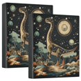 thumbnail image 1 of FORMRS 3 Ring Binder 1.5 inch with Pockets Set of 2 Clip Board 200 Sheets Capacity, Black Dinosaur, 1 of 8