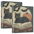 thumbnail image 1 of FORMRS 3 Ring Binder 1.5 inch with Pockets Set of 2 Clip Board 200 Sheets Capacity, Black Halloween Cat, 1 of 8