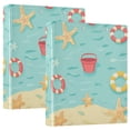 thumbnail image 1 of FORMRS 3 Ring Binder 1.5 inch with Pockets Set of 2 Clip Board 200 Sheets Capacity, Blue Beach Pattern, 1 of 8