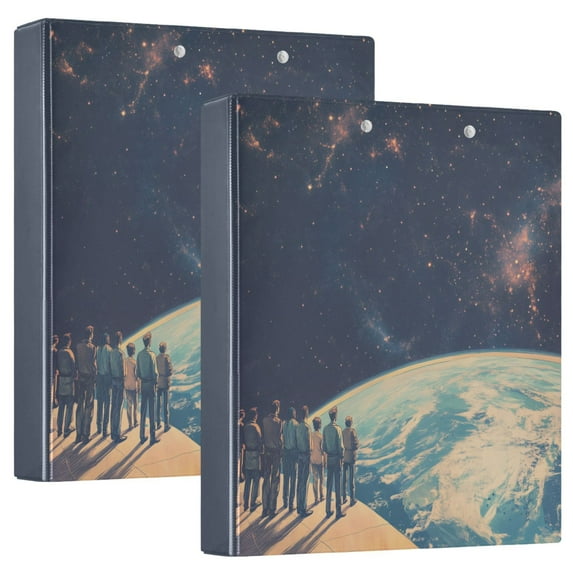 FORMRS 3 Ring Binder 1.5 inch with Pockets Set of 2 Clip Board 200 Sheets Capacity, Blue Earth