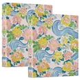 thumbnail image 1 of FORMRS 3 Ring Binder 1.5 inch with Pockets Set of 2 Clip Board 200 Sheets Capacity, Blue Floral Wave, 1 of 8