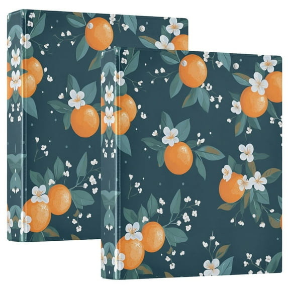 FORMRS 3 Ring Binder 1.5 inch with Pockets Set of 2 Clip Board 200 Sheets Capacity, Blue Oranges