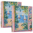 thumbnail image 1 of FORMRS 3 Ring Binder 1.5 inch with Pockets Set of 2 Clip Board 200 Sheets Capacity, Blue Seaside, 1 of 8