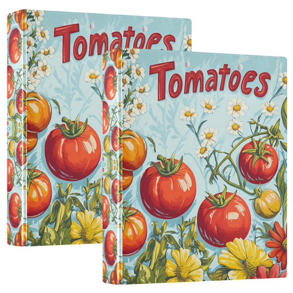 FORMRS 3 Ring Binder 1.5 inch with Pockets Set of 2 Clip Board 200 Sheets Capacity, Blue Tomatoes