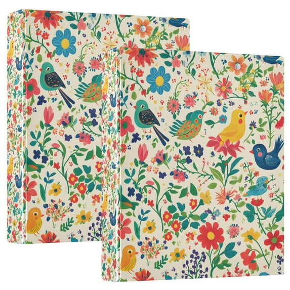 FORMRS 3 Ring Binder 1.5 inch with Pockets Set of 2 Clip Board 200 Sheets Capacity, Cartoon Animals