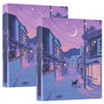 thumbnail image 1 of FORMRS 3 Ring Binder 1.5 inch with Pockets Set of 2 Clip Board 200 Sheets Capacity, Cat Walking in Street, 1 of 8
