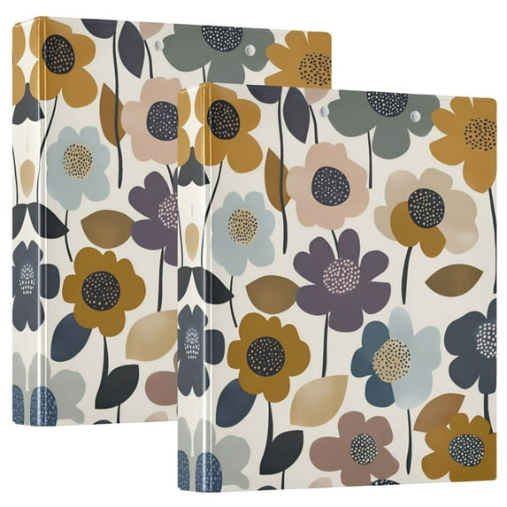FORMRS 3 Ring Binder 1.5 inch with Pockets Set of 2 Clip Board 200 Sheets Capacity, Colorful Floral