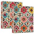 thumbnail image 1 of FORMRS 3 Ring Binder 1.5 inch with Pockets Set of 2 Clip Board 200 Sheets Capacity, Colorful Flowers, 1 of 8