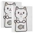 thumbnail image 1 of FORMRS 3 Ring Binder 1.5 inch with Pockets Set of 2 Clip Board 200 Sheets Capacity, Cute Chubby Cat, 1 of 8