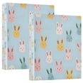 thumbnail image 1 of FORMRS 3 Ring Binder 1.5 inch with Pockets Set of 2 Clip Board 200 Sheets Capacity, Cute Rabbits, 1 of 8