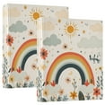thumbnail image 1 of FORMRS 3 Ring Binder 1.5 inch with Pockets Set of 2 Clip Board 200 Sheets Capacity, Cute Rainbow, 1 of 8