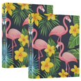 thumbnail image 1 of FORMRS 3 Ring Binder 1.5 inch with Pockets Set of 2 Clip Board 200 Sheets Capacity, Flamingo Pattern, 1 of 8