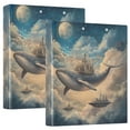 thumbnail image 1 of FORMRS 3 Ring Binder 1.5 inch with Pockets Set of 2 Clip Board 200 Sheets Capacity, Floating Whale, 1 of 8