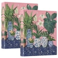 thumbnail image 1 of FORMRS 3 Ring Binder 1.5 inch with Pockets Set of 2 Clip Board 200 Sheets Capacity, Floral Vase, 1 of 8