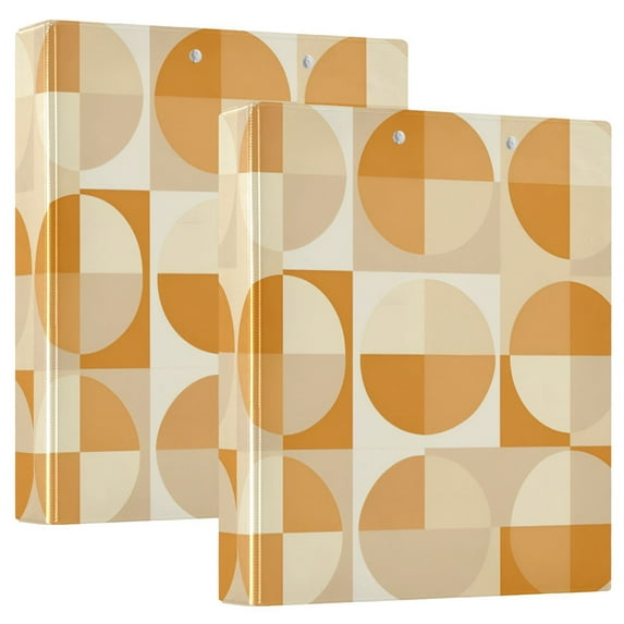 FORMRS 3 Ring Binder 1.5 inch with Pockets Set of 2 Clip Board 200 Sheets Capacity, Geometric Circles