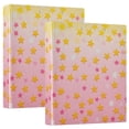 thumbnail image 1 of FORMRS 3 Ring Binder 1.5 inch with Pockets Set of 2 Clip Board 200 Sheets Capacity, Gradient Pink Stars, 1 of 8