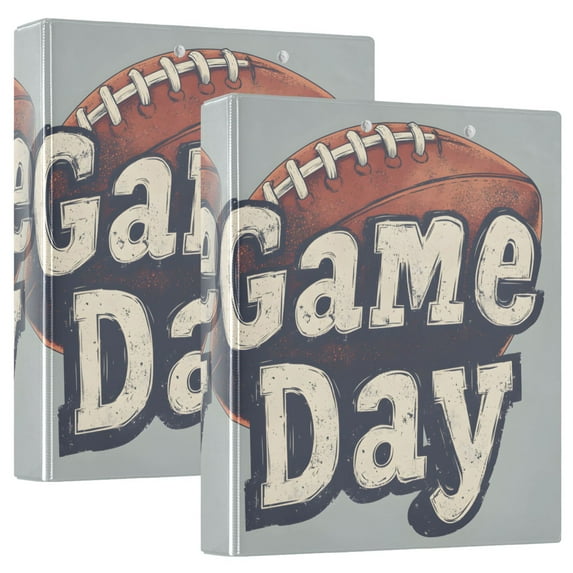 FORMRS 3 Ring Binder 1.5 inch with Pockets Set of 2 Clip Board 200 Sheets Capacity, Gray Game Day