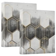 thumbnail image 1 of FORMRS 3 Ring Binder 1.5 inch with Pockets Set of 2 Clip Board 200 Sheets Capacity, Gray Hexagons, 1 of 8