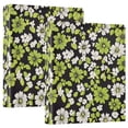 thumbnail image 1 of FORMRS 3 Ring Binder 1.5 inch with Pockets Set of 2 Clip Board 200 Sheets Capacity, Green Flower Pattern, 1 of 8