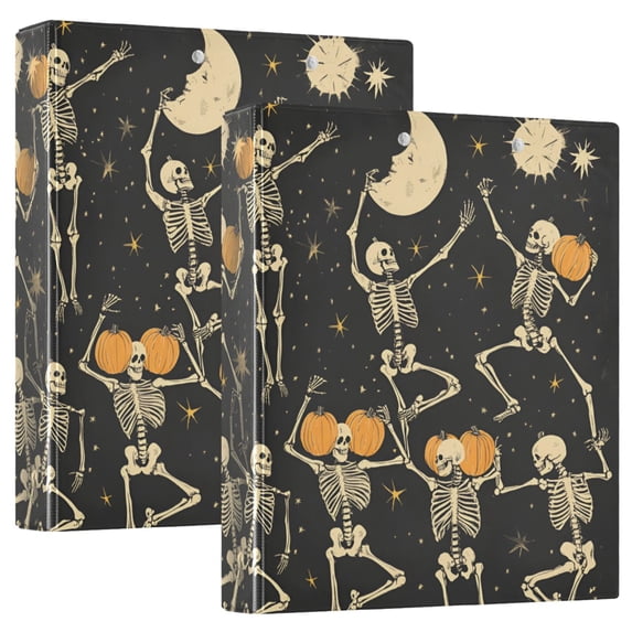 FORMRS 3 Ring Binder 1.5 inch with Pockets Set of 2 Clip Board 200 Sheets Capacity, Halloween Dancing
