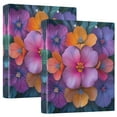 thumbnail image 1 of FORMRS 3 Ring Binder 1.5 inch with Pockets Set of 2 Clip Board 200 Sheets Capacity, Large Purple Flowers, 1 of 8