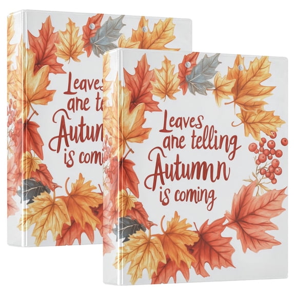 FORMRS 3 Ring Binder 1.5 inch with Pockets Set of 2 Clip Board 200 Sheets Capacity, Leaves Pattern
