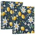 thumbnail image 1 of FORMRS 3 Ring Binder 1.5 inch with Pockets Set of 2 Clip Board 200 Sheets Capacity, Lemon Flowers, 1 of 8