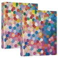 thumbnail image 1 of FORMRS 3 Ring Binder 1.5 inch with Pockets Set of 2 Clip Board 200 Sheets Capacity, Light Colorful Circles, 1 of 8