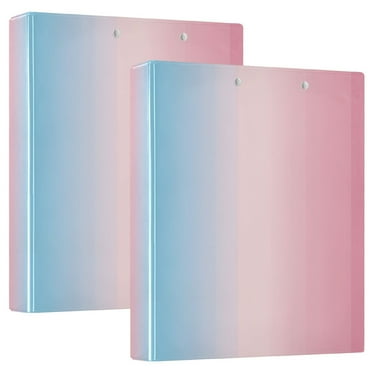 FORMRS 3 Ring Binder 1.5 inch with Pockets Set of 2 Clip Board 200 Sheets Capacity, Light Pink Gradient