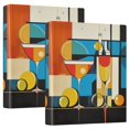 thumbnail image 1 of FORMRS 3 Ring Binder 1.5 inch with Pockets Set of 2 Clip Board 200 Sheets Capacity, Modern Cocktails, 1 of 8