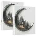 thumbnail image 1 of FORMRS 3 Ring Binder 1.5 inch with Pockets Set of 2 Clip Board 200 Sheets Capacity, Moon House, 1 of 8