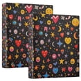 thumbnail image 1 of FORMRS 3 Ring Binder 1.5 inch with Pockets Set of 2 Clip Board 200 Sheets Capacity, Moon Pattern, 1 of 8