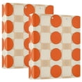 thumbnail image 1 of FORMRS 3 Ring Binder 1.5 inch with Pockets Set of 2 Clip Board 200 Sheets Capacity, Orange Geometric Circles, 1 of 8