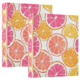 thumbnail image 1 of FORMRS 3 Ring Binder 1.5 inch with Pockets Set of 2 Clip Board 200 Sheets Capacity, Orange Grapefruit Slices, 1 of 8