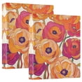 thumbnail image 1 of FORMRS 3 Ring Binder 1.5 inch with Pockets Set of 2 Clip Board 200 Sheets Capacity, Orange Hand Drawn Floral, 1 of 8