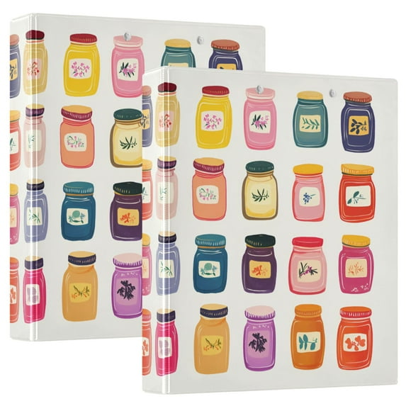 FORMRS 3 Ring Binder 1.5 inch with Pockets Set of 2 Clip Board 200 Sheets Capacity, Orange Jar