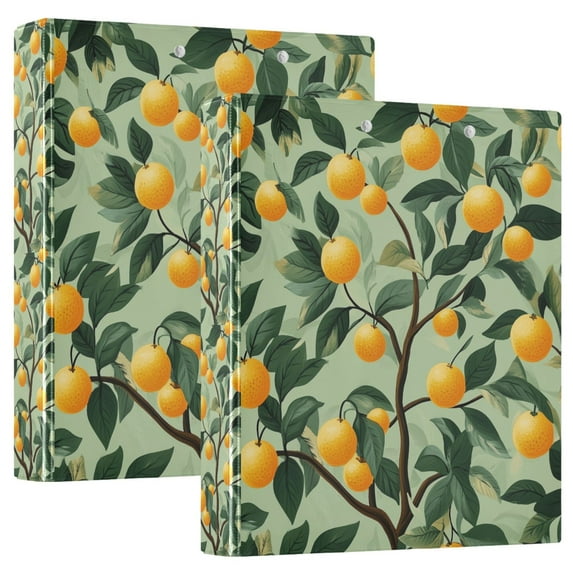 FORMRS 3 Ring Binder 1.5 inch with Pockets Set of 2 Clip Board 200 Sheets Capacity, Orange Tree