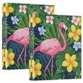 thumbnail image 1 of FORMRS 3 Ring Binder 1.5 inch with Pockets Set of 2 Clip Board 200 Sheets Capacity, Pink Flamingo Pattern, 1 of 8