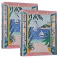 thumbnail image 1 of FORMRS 3 Ring Binder 1.5 inch with Pockets Set of 2 Clip Board 200 Sheets Capacity, Pink Seaside, 1 of 8