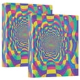 thumbnail image 1 of FORMRS 3 Ring Binder 1.5 inch with Pockets Set of 2 Clip Board 200 Sheets Capacity, Psychedelic Pattern, 1 of 8