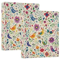 FORMRS 3 Ring Binder 1.5 inch with Pockets Set of 2 Clip Board 200 Sheets Capacity, Purple Cartoon Animals