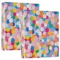 thumbnail image 1 of FORMRS 3 Ring Binder 1.5 inch with Pockets Set of 2 Clip Board 200 Sheets Capacity, Purple Colorful Circles, 1 of 8