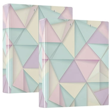 FORMRS 3 Ring Binder 1.5 inch with Pockets Set of 2 Clip Board 200 Sheets Capacity, Purple Geometric