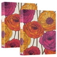 thumbnail image 1 of FORMRS 3 Ring Binder 1.5 inch with Pockets Set of 2 Clip Board 200 Sheets Capacity, Purple Hand Drawn Floral, 1 of 8