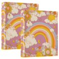 thumbnail image 1 of FORMRS 3 Ring Binder 1.5 inch with Pockets Set of 2 Clip Board 200 Sheets Capacity, Purple Retro Rainbow, 1 of 8