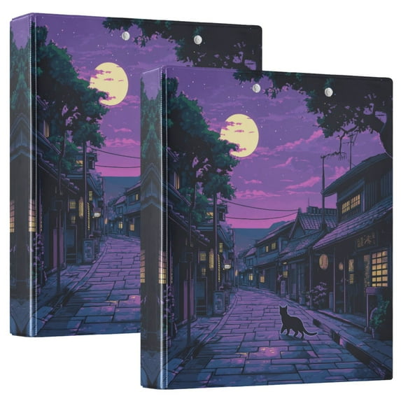 FORMRS 3 Ring Binder 1.5 inch with Pockets Set of 2 Clip Board 200 Sheets Capacity, Purple Street