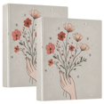 thumbnail image 1 of FORMRS 3 Ring Binder 1.5 inch with Pockets Set of 2 Clip Board 200 Sheets Capacity, Red Flower, 1 of 8