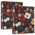 thumbnail image 1 of FORMRS 3 Ring Binder 1.5 inch with Pockets Set of 2 Clip Board 200 Sheets Capacity, Red Flowers Pattern, 1 of 8