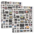 thumbnail image 1 of FORMRS 3 Ring Binder 1.5 inch with Pockets Set of 2 Clip Board 200 Sheets Capacity, Retro Collection Pattern, 1 of 8